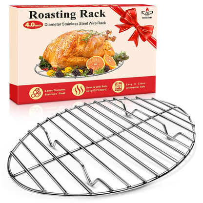 12inch Stainless Steel Roasting Rack, Oval Rack for small, Silver