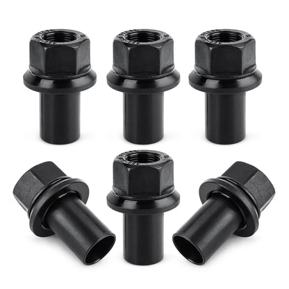 6-Piece 33mm Hex M22x1.5 Two-Piece Sleeve Lug Nuts, 39mm Shank