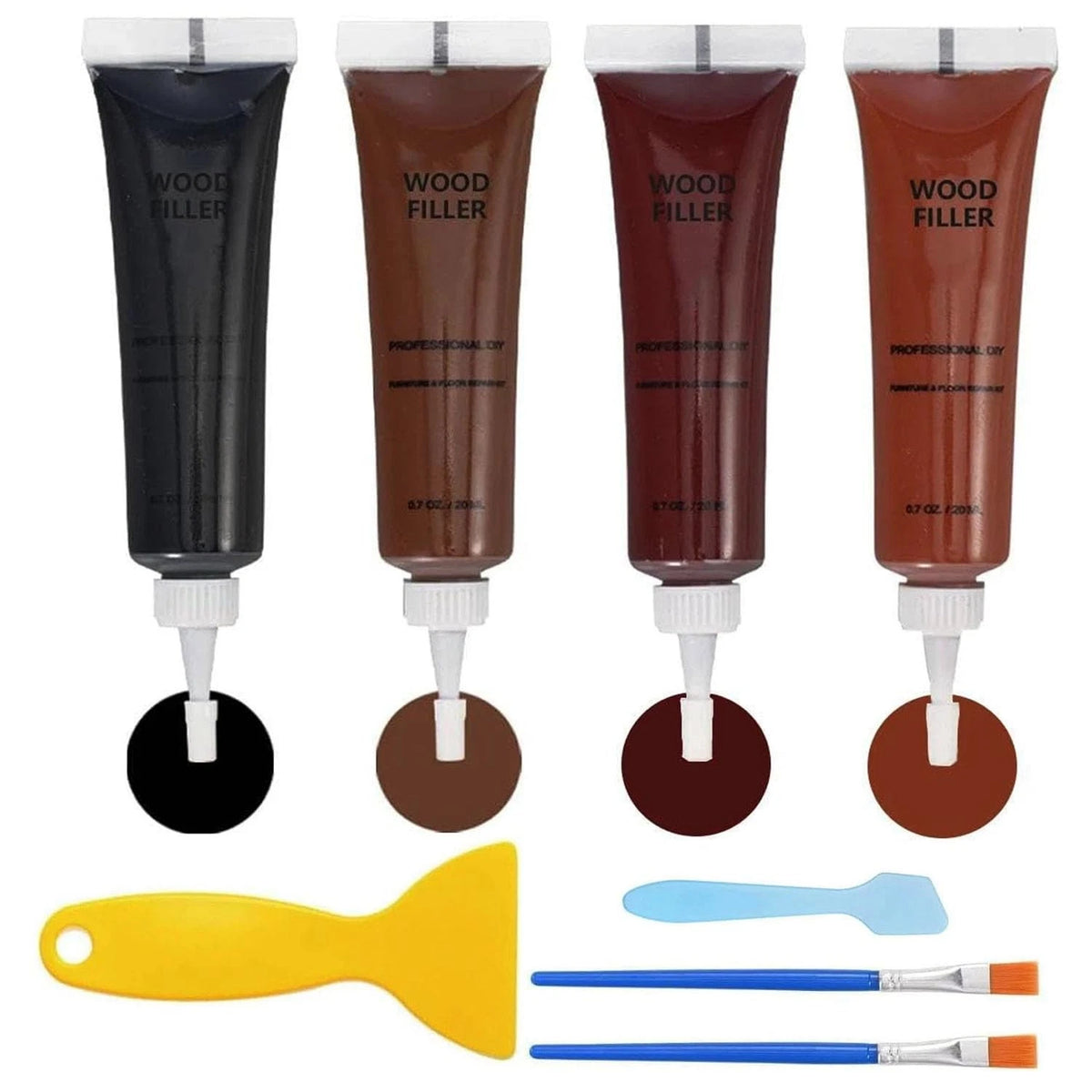 Dark Wood Furniture Repair Kit, 4-Color Scratch 4 Colors