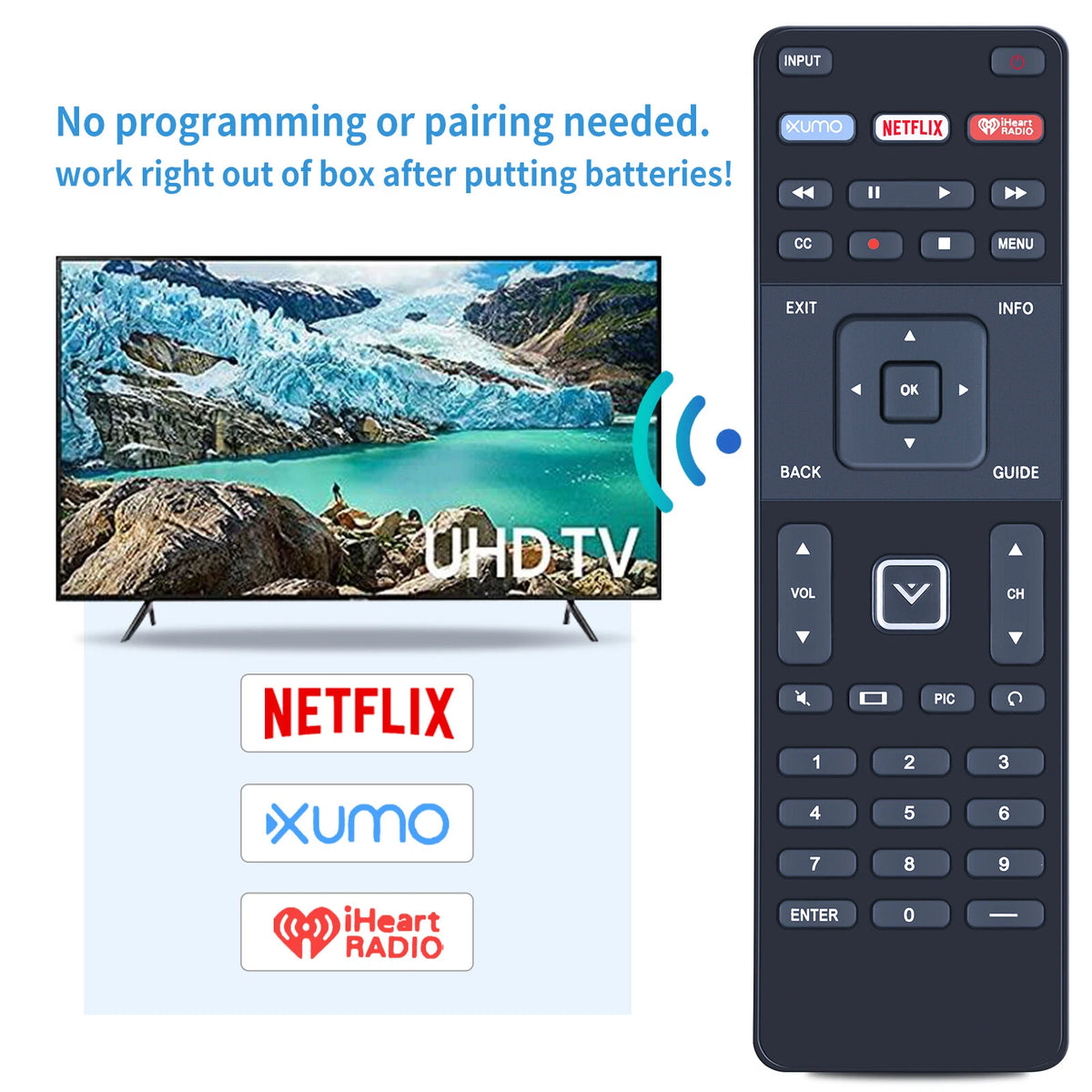 XRT122 Remote Control For Vizio Smart TV D32-D1 D32H-D1 D32X-D1 D39H-D0 D40-D1