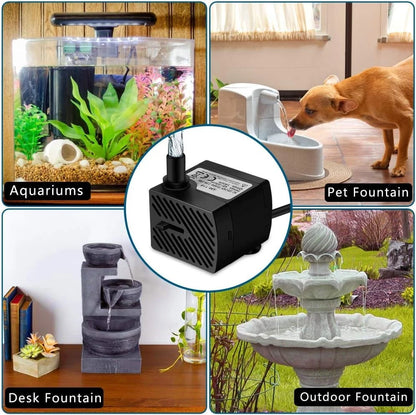 DOMICA 3W 50GPH Mini Submersible Water Pump, Small Fountain 50 GPH 3W, Black