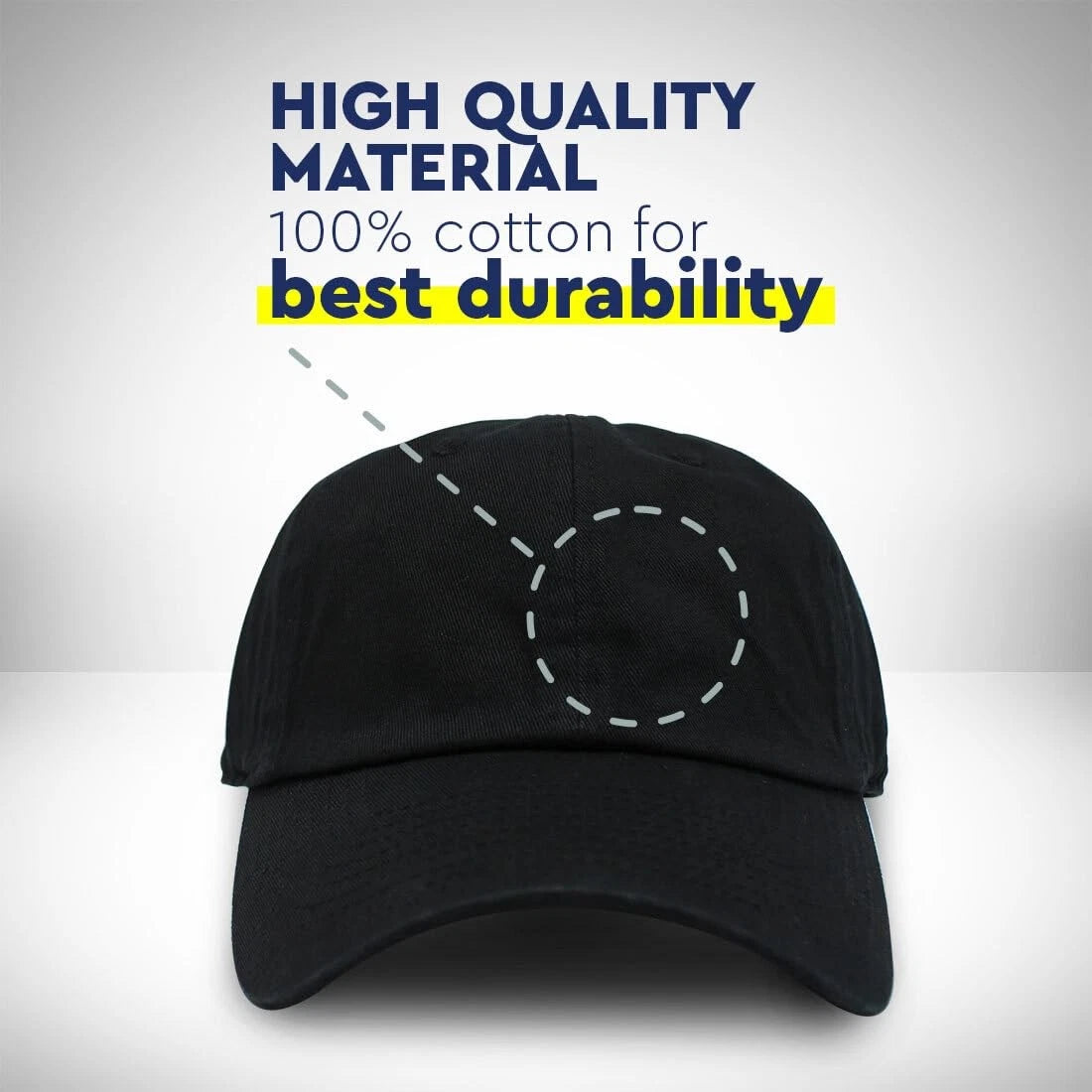 Soft Baseball Hat Embroidered Dad One Size, Golden Yellow Design Only