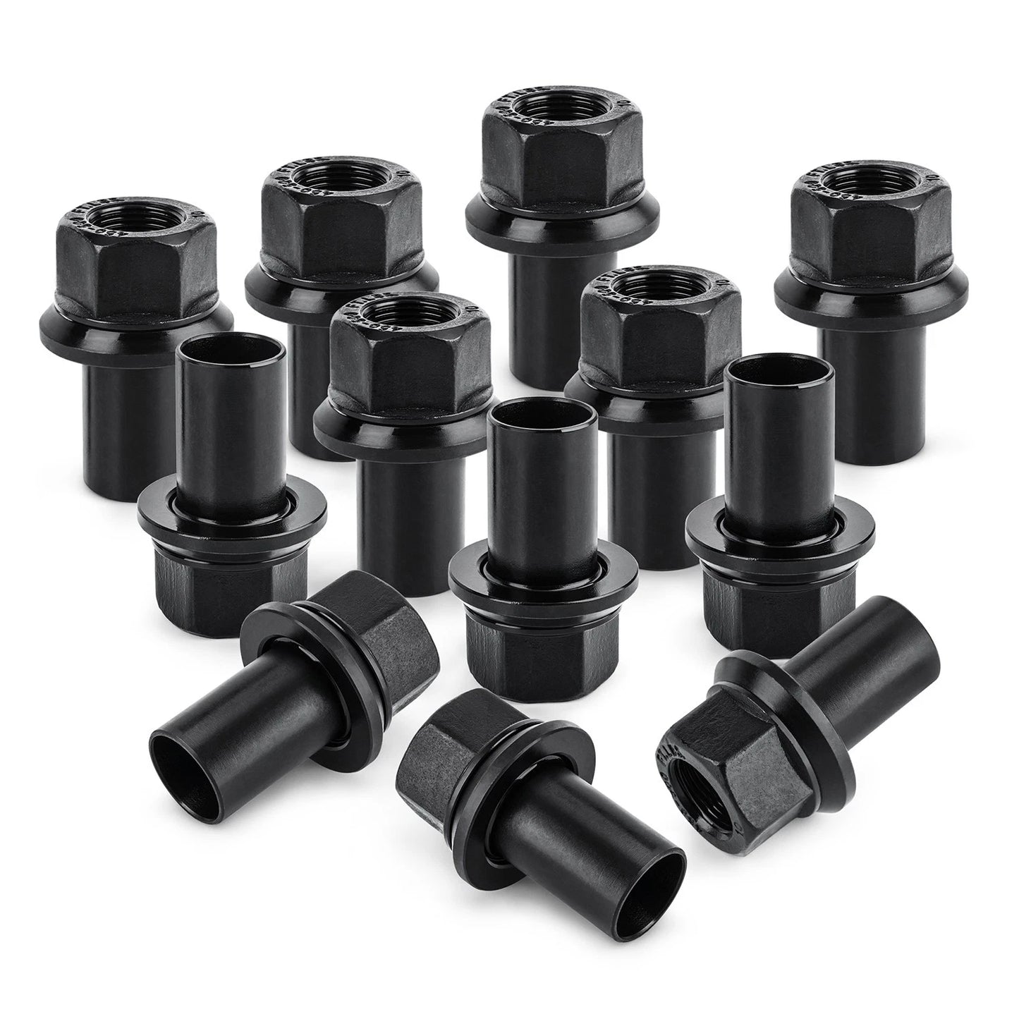 12 Pack M22-1.5 Heavy Duty Hub-Piloted Wheel Lug Nuts, 33mm Hex with 39mm