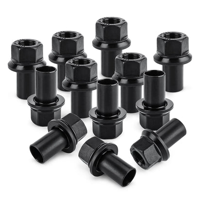 12 Pack M22-1.5 Heavy Duty Hub-Piloted Wheel Lug Nuts, 33mm Hex with 39mm