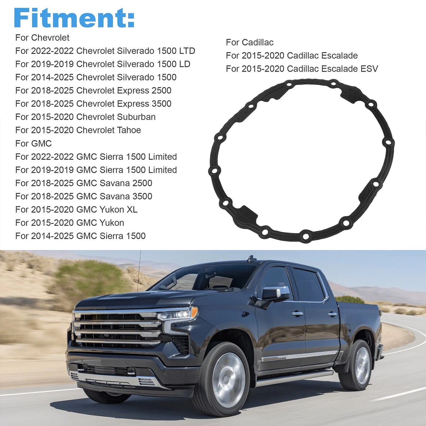Rear Axle Housing Cover Gasket Seal For Chevrolet Silverado 1500 22943110