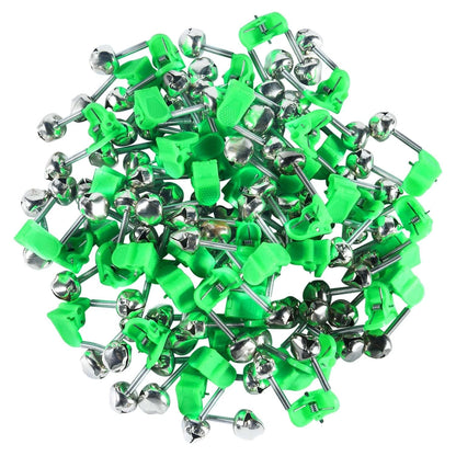 KISEER 50 Pcs Plastic Fishing Bells Clips Rod Alarm with Dual Green