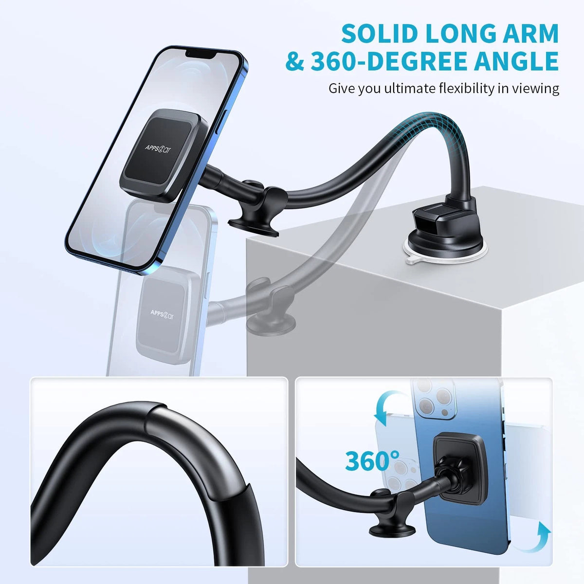 APPS2Car Magnetic Phone Holder Mount with 13-inch Flexible Long Arm & 6...