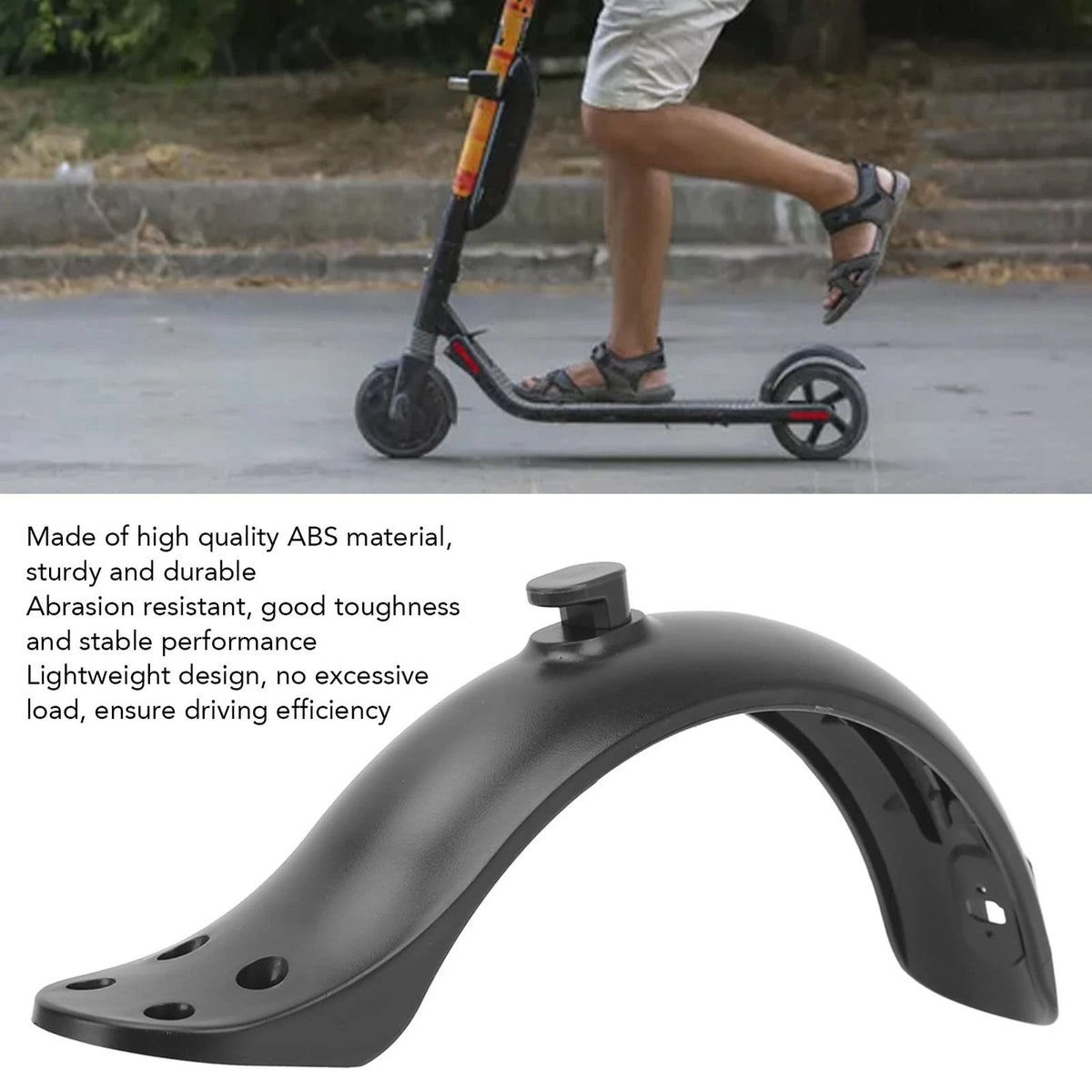 Electric Scooters Rear Mudguard, 4 Hole Scooter Black Fenders