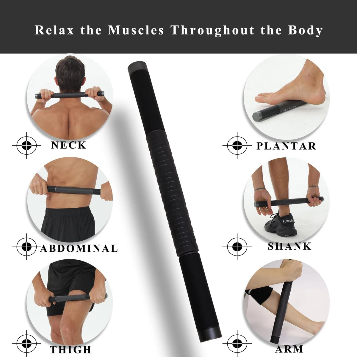 Muscle Roller Massage Stick for Legs Massager Roller-Calf Deep Black