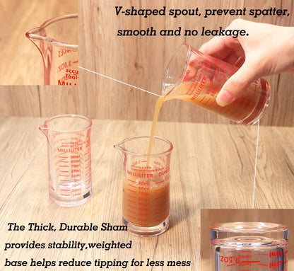 Ackers 3oz/90ml Glass Measuring Cup – Shot with middle, Red(Single)