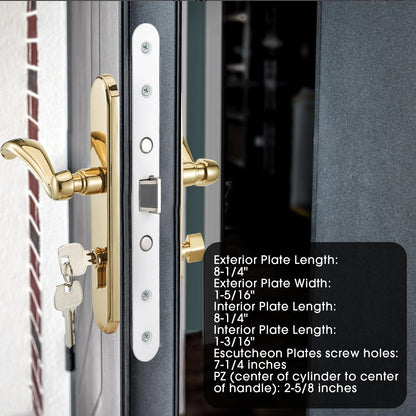 MaxxGeek Storm Door Handle Accessory Set fit Pella handle, Polished Gold