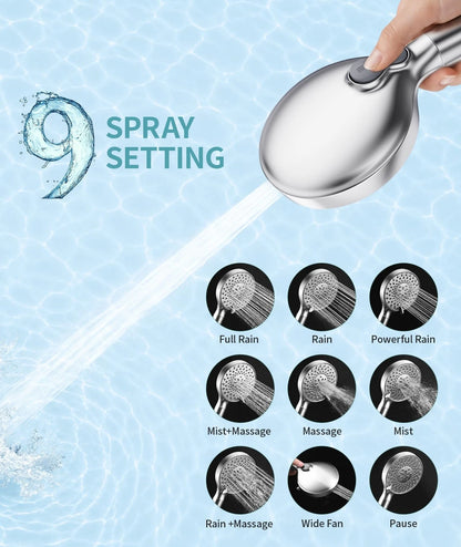 SR SUN RISE Filtered Shower Head with Handheld High Filter, Chrome 1 Filter