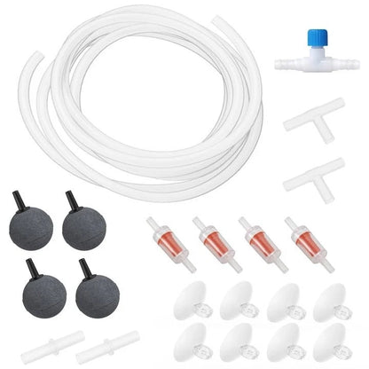 Aquarium Air Pump Accessories Kit with Standard 20 Feet Tube/4 Stone