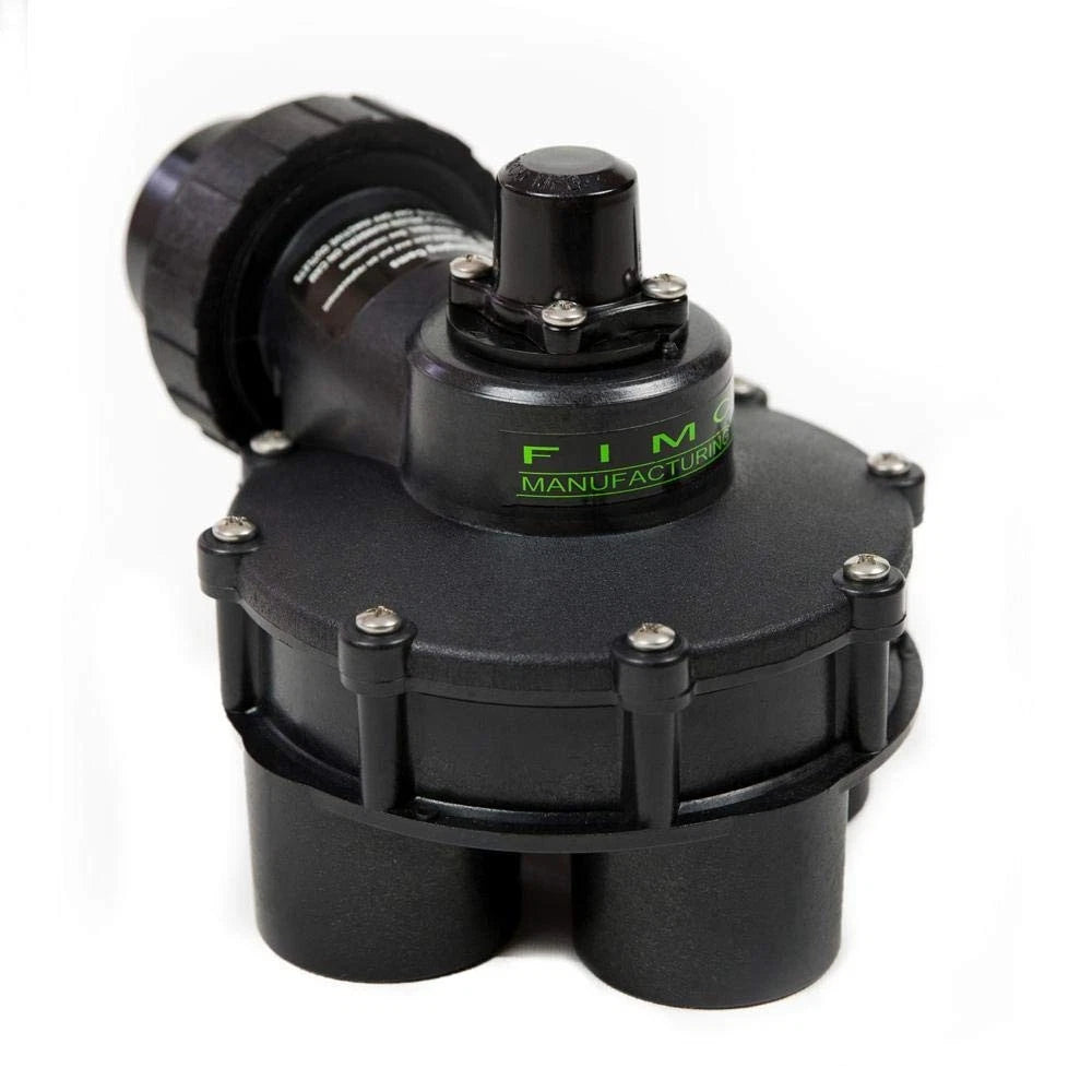 FIMCO 1 ½” in 4 Outlet Indexing Valve with 2, 3 and 4 Zone Cams 1 1/2", Black