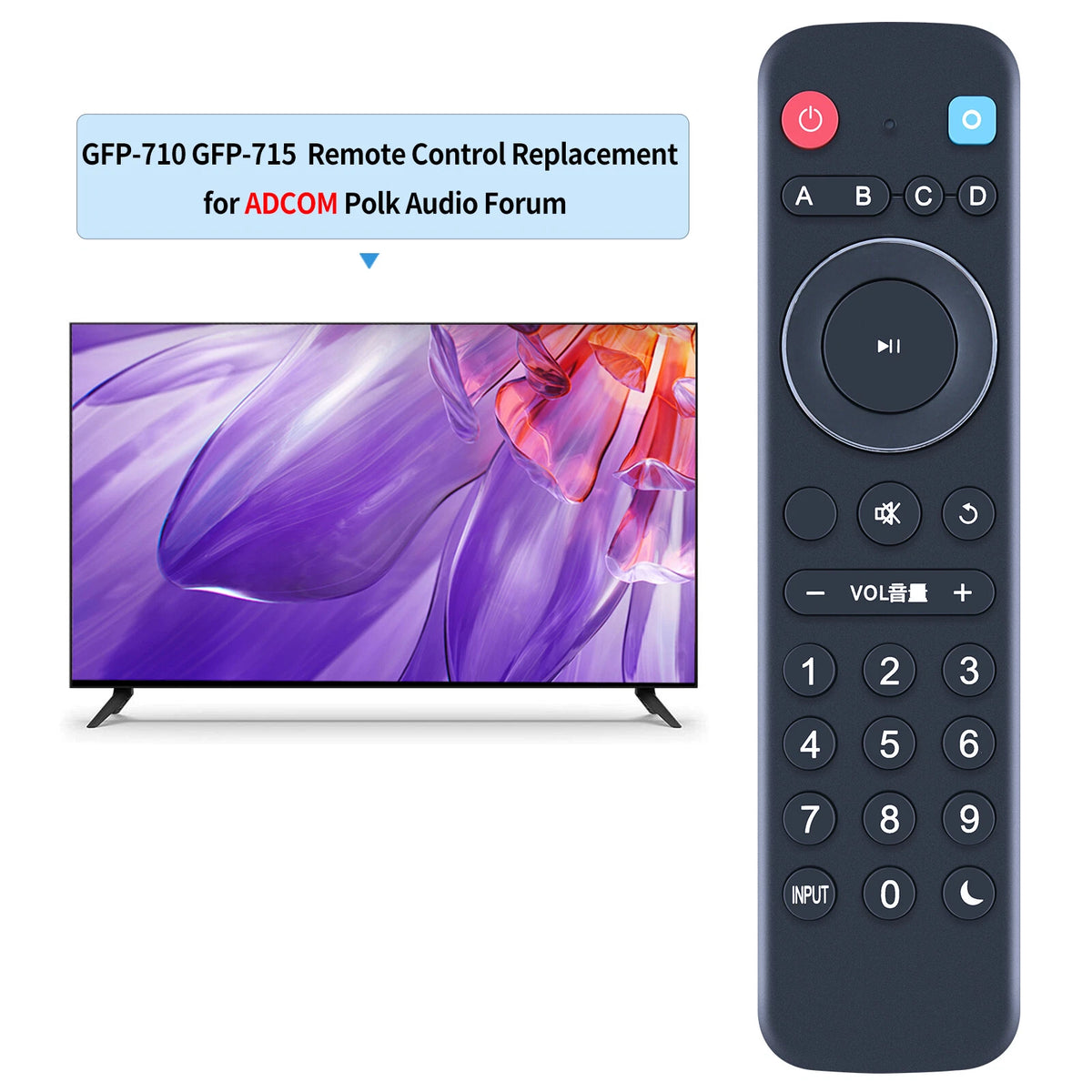 Replace Remote Control For Adcom GFP-710 2-Channel Analog Stereo Preamplifier