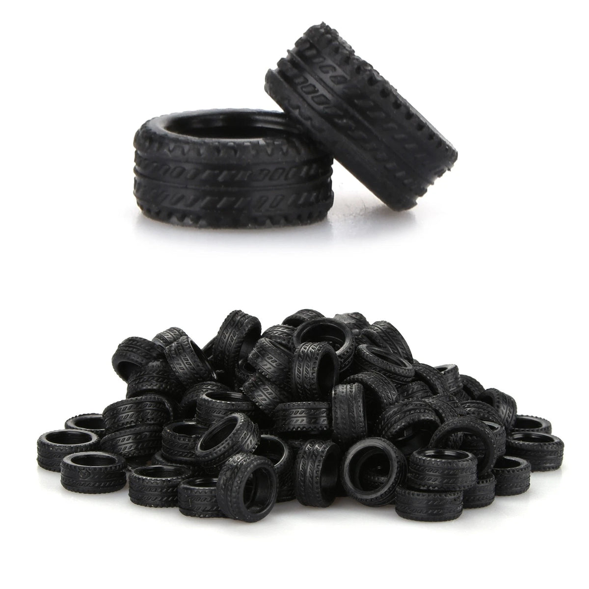 100Pcs 1:64 Rubber Tire Diorama Diorama Display Model Scene Accessories Toy