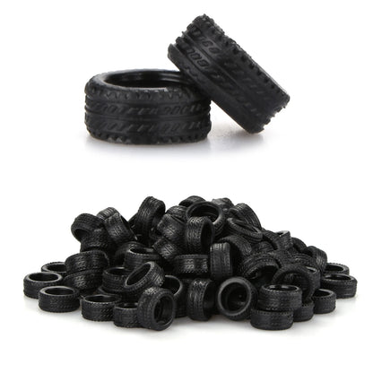 100Pcs 1:64 Rubber Tire Diorama Diorama Display Model Scene Accessories Toy
