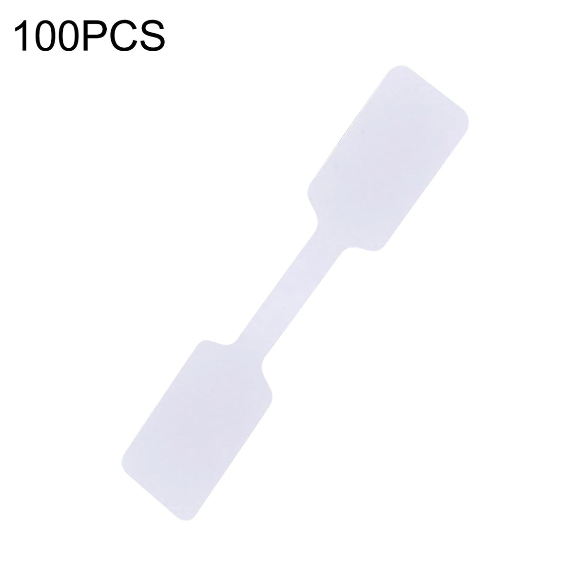 100x White Square Head Adhesive Price Label Tags with Hanging String uu