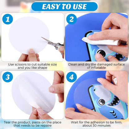 Outus 30 Pieces Self-Adhesive Pool Repair Patch Kit Vinyl 10 x 10 cm, Clear
