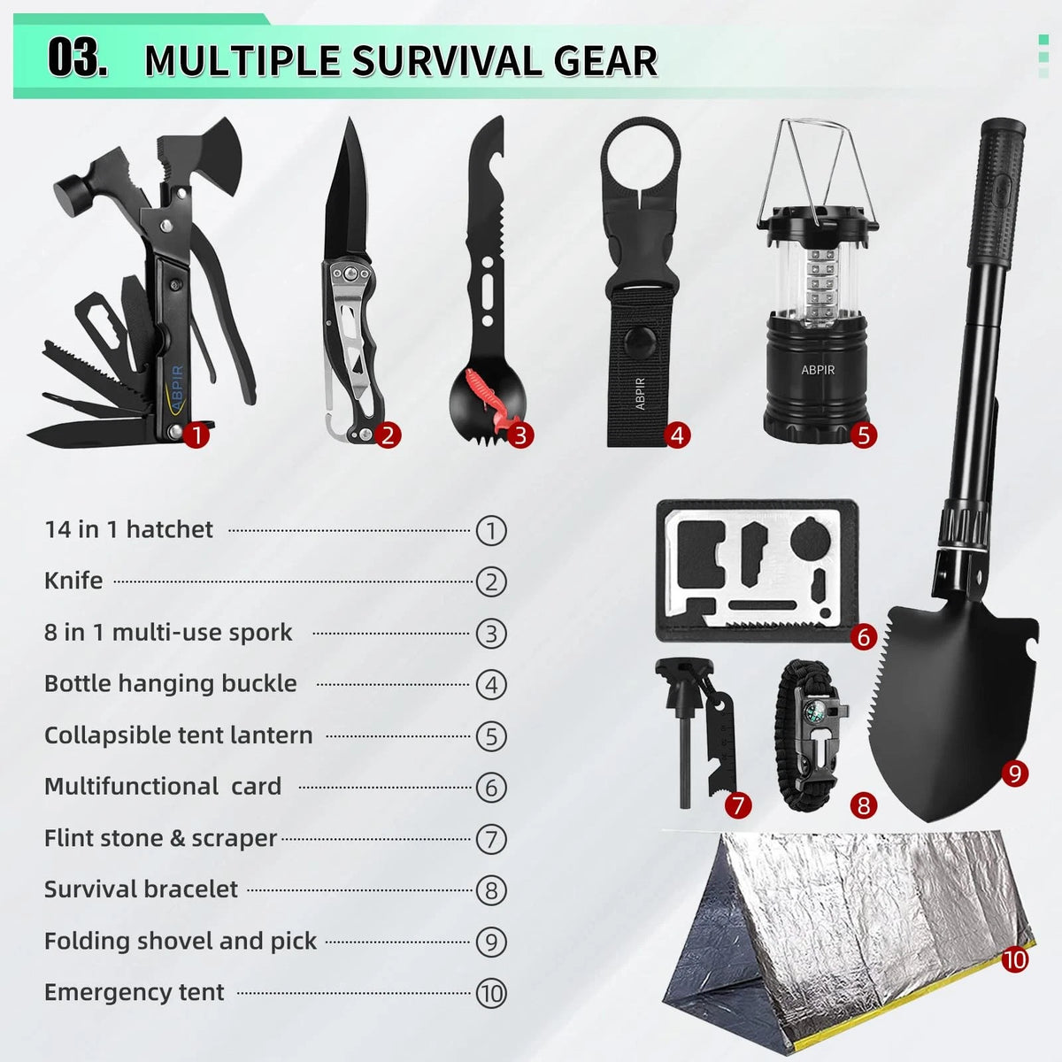 171PCS Survival First Aid Kit with Gear, Supplies, Khaki