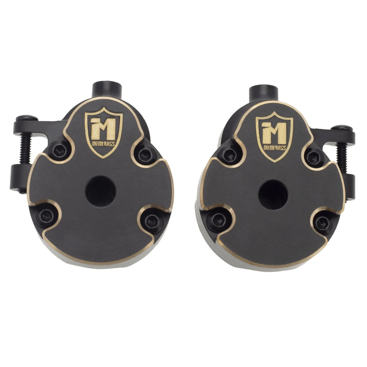 MEUS RACING 63.3g Ascent 18 Brass Steering Knuckles + Front Portal Cover 1/18