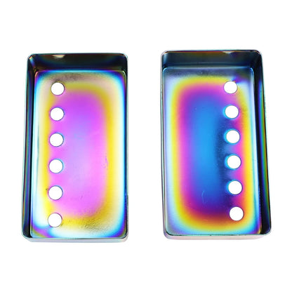 OVSAL Pack of 2 Brass Humbucker Pickup Cover Neck/Bridge Pole Heptachrome