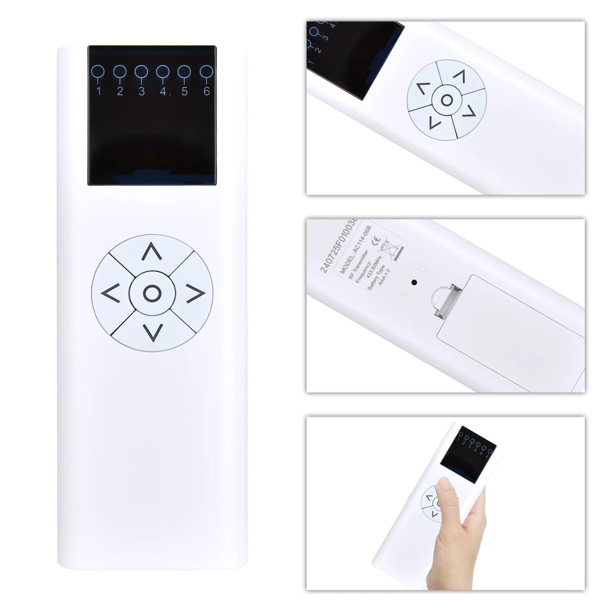 AC114-06B 6 Channel Remote Control For Motorized Wireless Blinds Controller