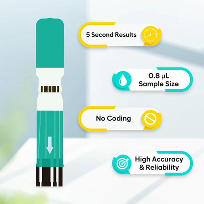 Easy@Home Blood Glucose Test Strips for 100