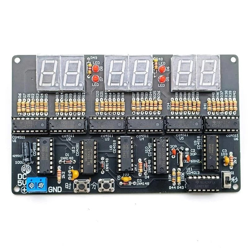 GODIYMODULES DC 4.5V-5.5V 6-bit Digital Circuit Clock kit, Small, Black
