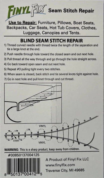 Finyl Fix Seam Stitch Repair Kit | Restore Compact, White and Black