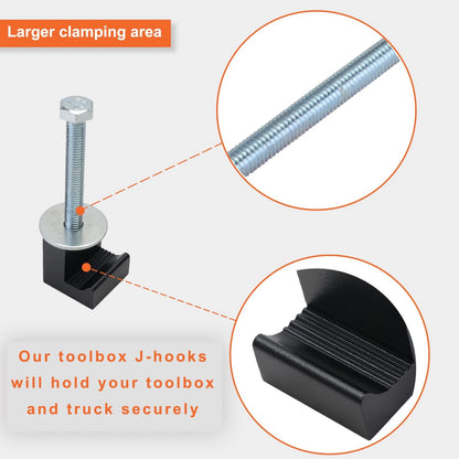 Upgraded Truck Tool Box Mounting Kit Comes With Fastening Nuts - Black