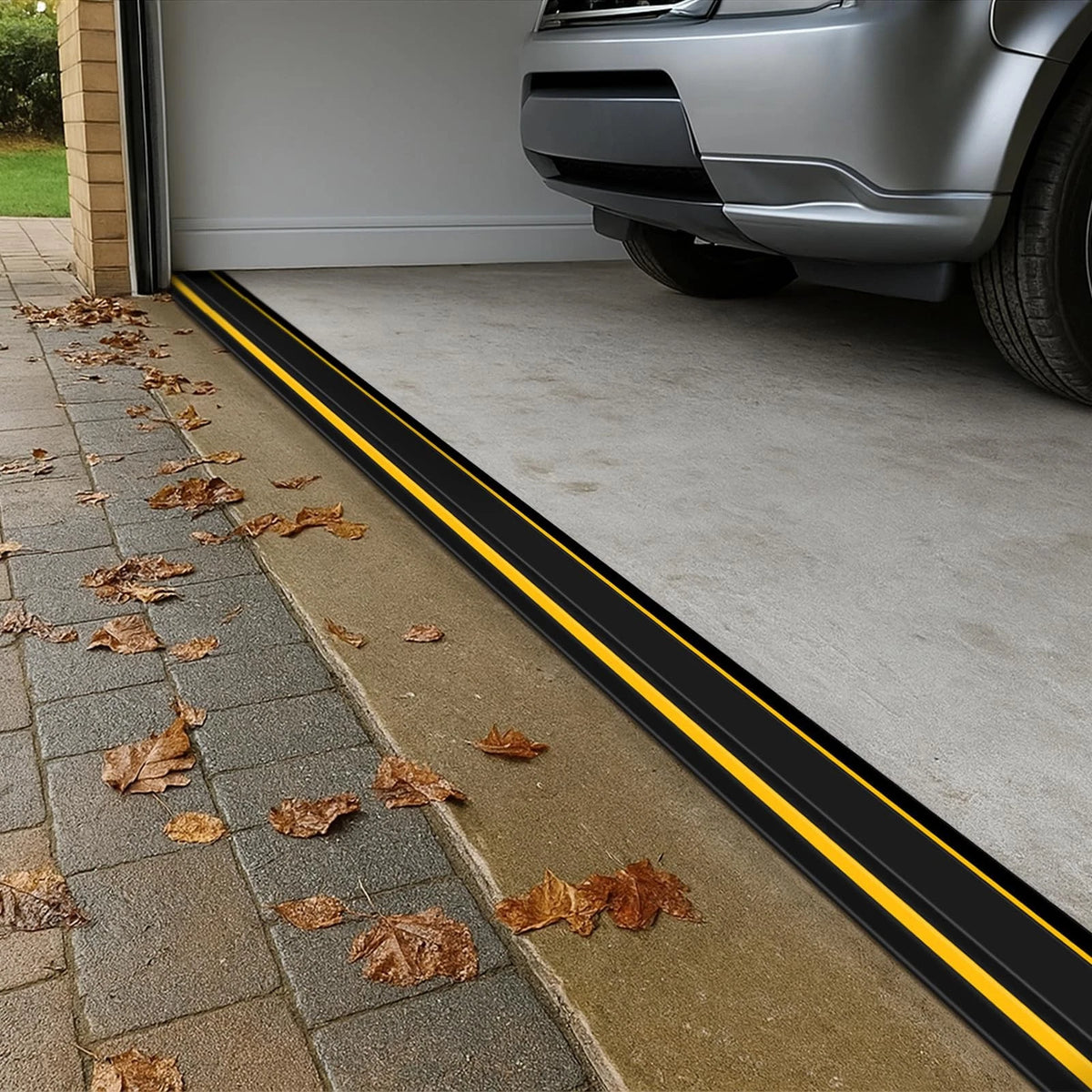2 Pcs 1.25" High Universal Garage 8'3" x 4.53" x 1.25", black and yellow