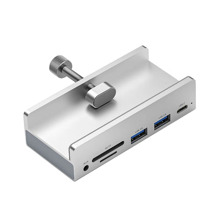 6 in 1 USB 3.0 Hub Clamp Adapter Aluminum USB Splitter for iMac/Laptop/PC