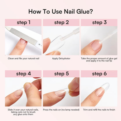 Makartt Nail Glue with 0.23 Fl Oz & 1.06 (Pack of 1 each), Clear
