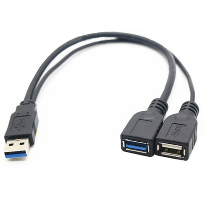 USB 3.0 1 To 2 Data Cable Male to Female Extension Charging Adapter Converter
