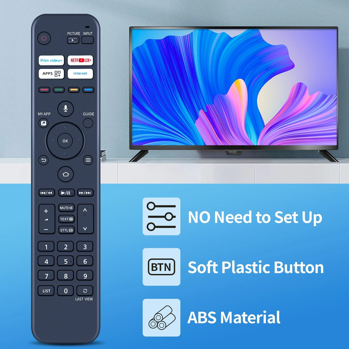Replace Remote Control For Panasonic 30120852 RC44255 SF499 Voice Fire TV