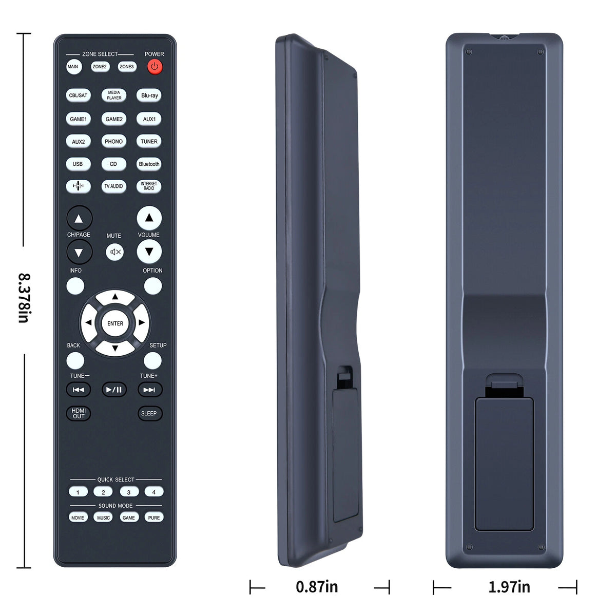 RC-1256 Remote Control For Denon AV Receiver AVR-X6800H
