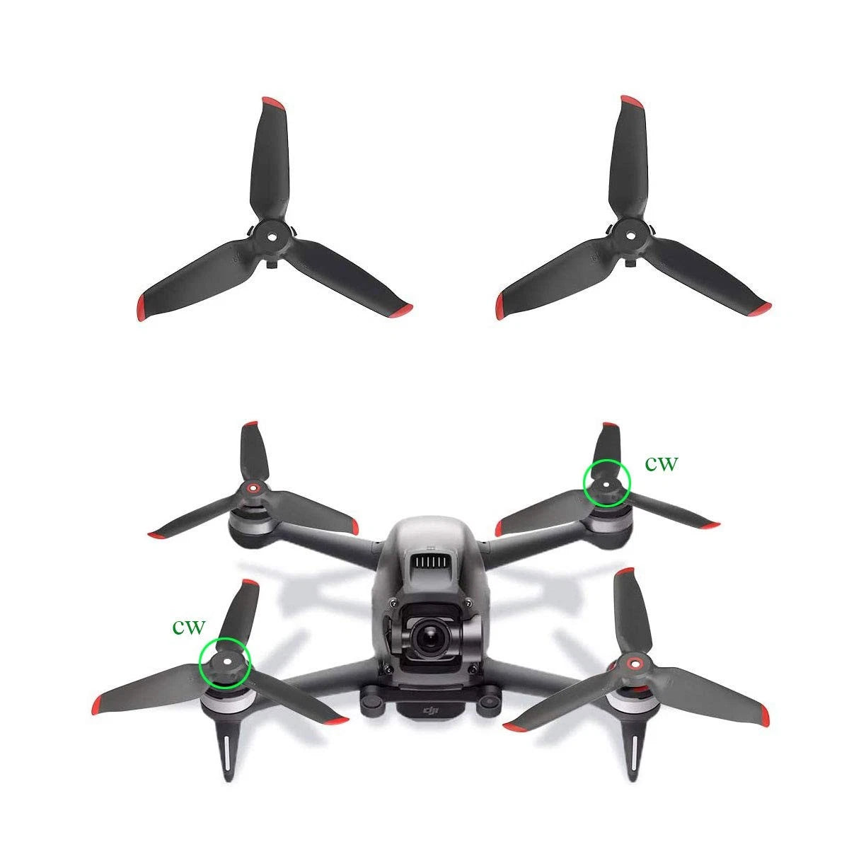 8Pcs Propellers Replacement for DJI FPV - Lightweight Drone Accessories Black