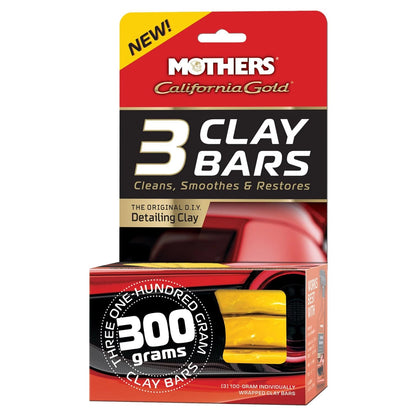 Mothers California Gold 3 Clay Bars, 3 100-gram — Removes Overspray, Brake...