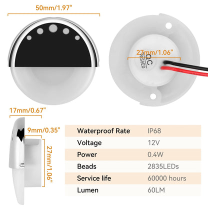 RVZONE Boat Courtesy Lights Waterproof Interior Lighting Deck White