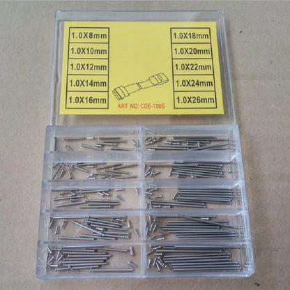 100Pcs 8-26mm Watch Band Clasp Buckle Tube Friction Pin Spring Bar 1mm Thick