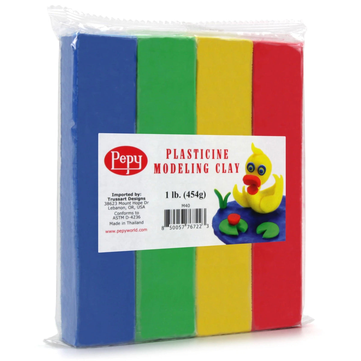 Pepy Reusable and Non-Drying Oil-Based Plasticine 1 Pound, Primary Colors