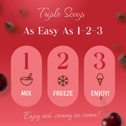 Triple Scoop Cherry Choc Chip Ice Cream Mix, Gourmet, Ready In 5 Min, 2 Pack