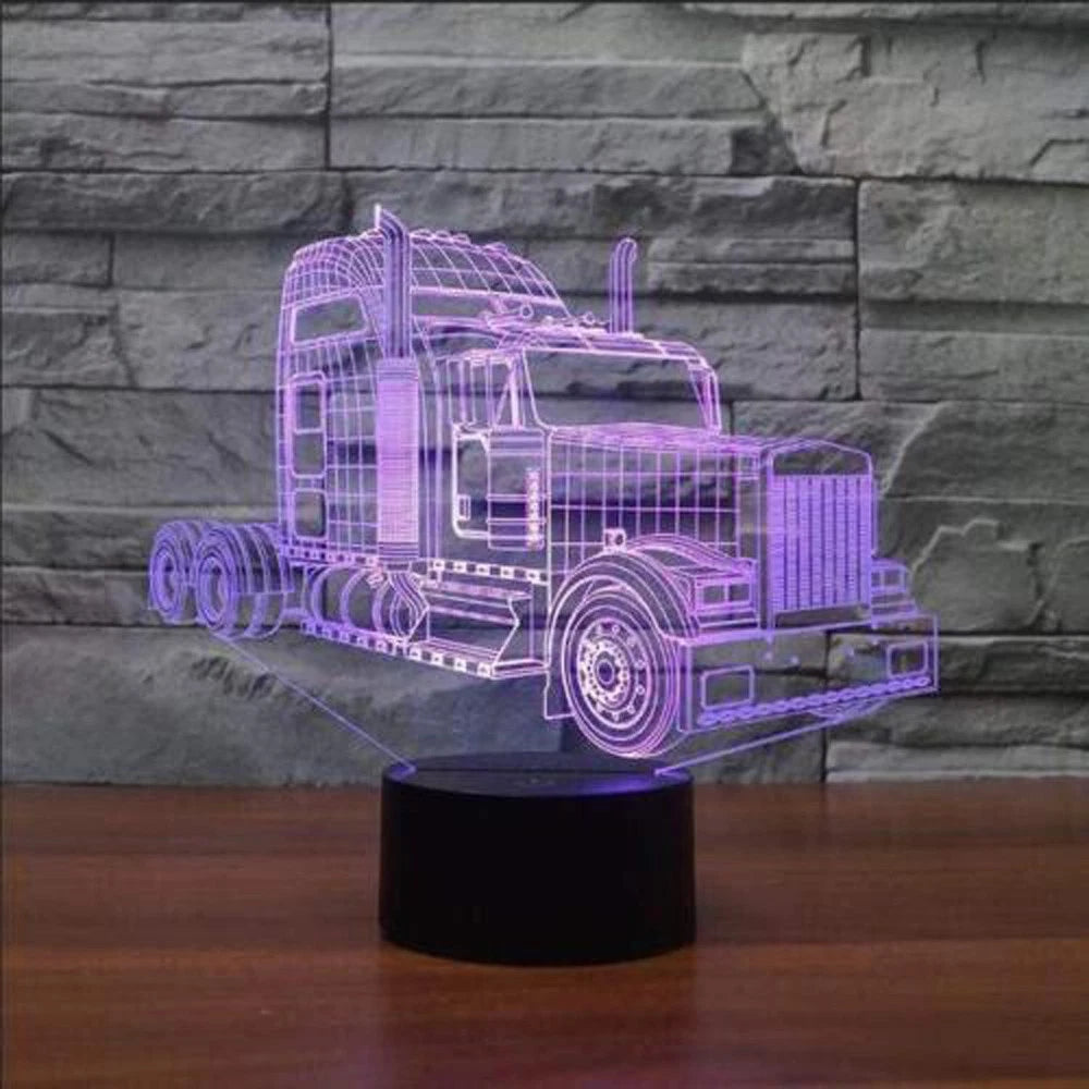 7-Color Changing 3D Illusion Table Desktop  Remote Control LED Night Light Lamp