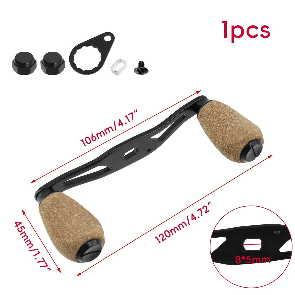 Mewutal Fishing Reel Handle Replacement Parts with Black+Dark Yellow