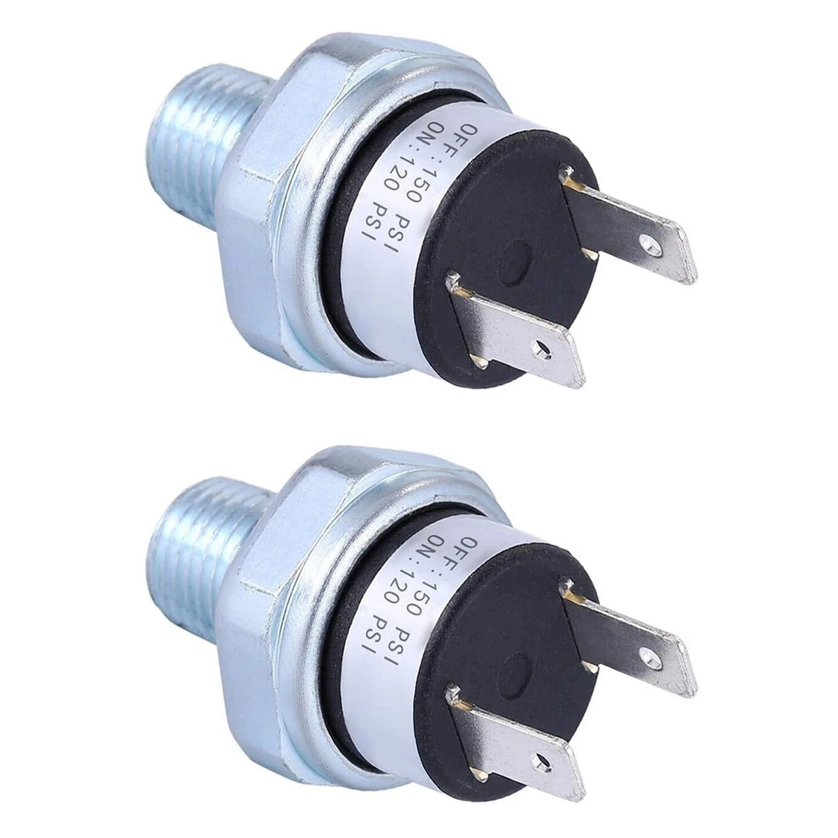 2Pcs Air Compressor Pressure Switch 120-150 PSI For Air Tank 1/4"-18 NPT Port