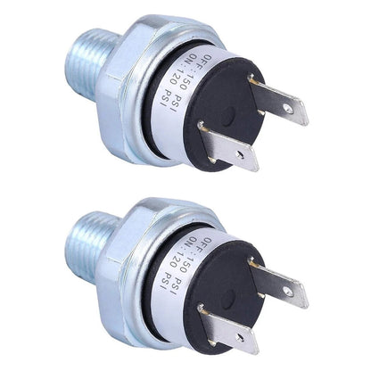 2Pcs Air Compressor Pressure Switch 120-150 PSI For Air Tank 1/4"-18 NPT Port