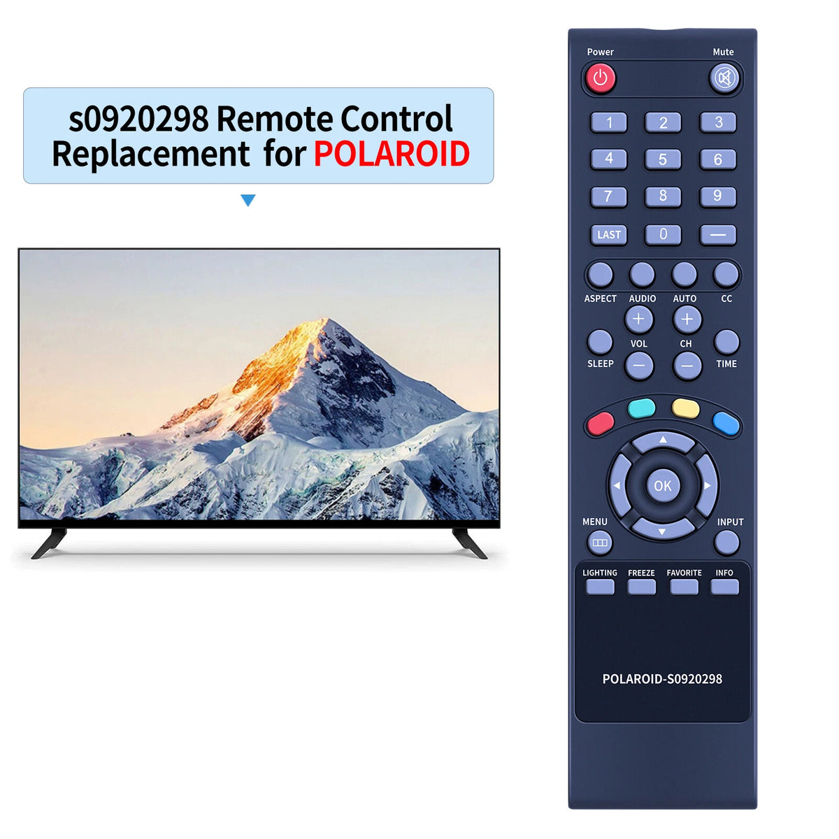 S0920298 Remote Control For Polaroid TV TDAC-02212 1521-TLUB 1521TLUB