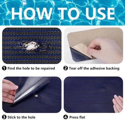 Lfutari 6pcs Swimming Pool Cover Repair Kit - Blue 8 x 12 inches, blue