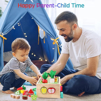 Toddlers Montessori Wooden Educational Toys for Baby Boys Middle, Multicolor
